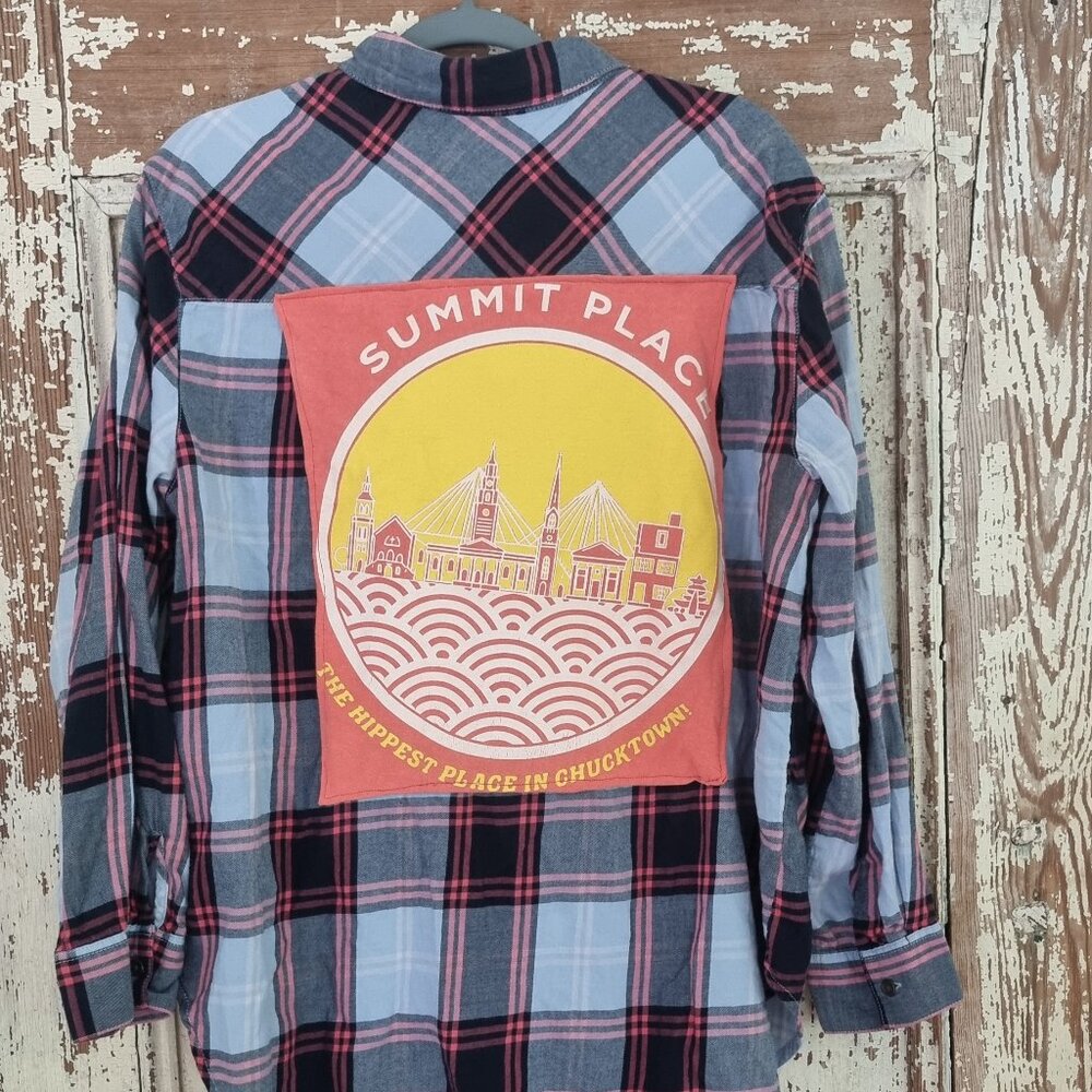 unique Flannel with Patch on the back XXL